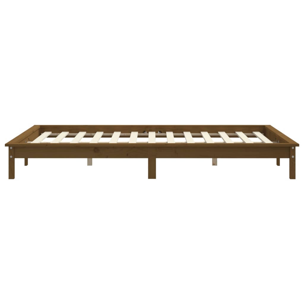 Giroletto senza Materasso Marrone Ambra King in Legno di Pino - homemem39