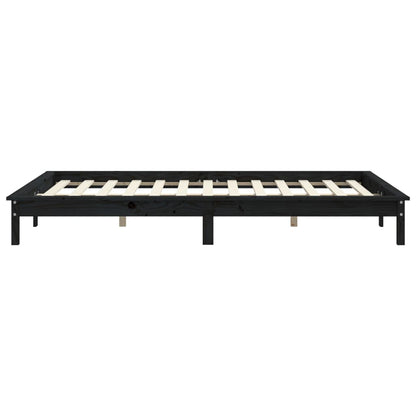 Giroletto Nero 160x200 cm in Legno Massello di Pino - homemem39