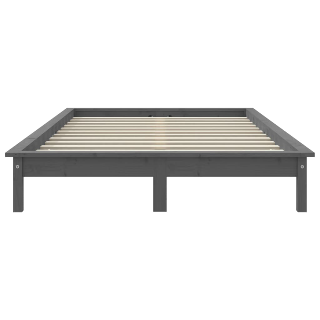 Giroletto Grigio 180x200 cm Super King Legno Massello di Pino - homemem39