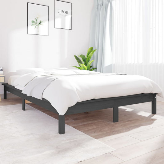 Giroletto Grigio 180x200 cm Super King Legno Massello di Pino - homemem39