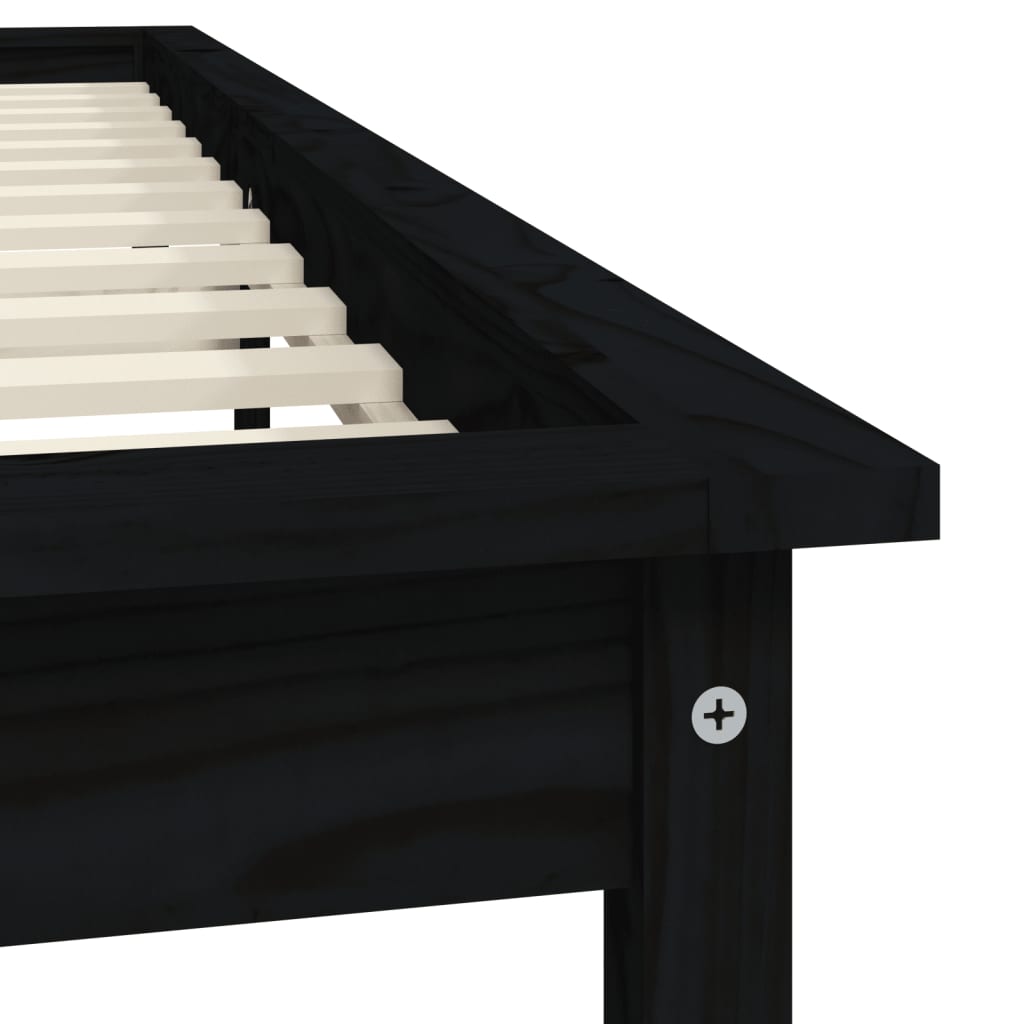 Giroletto Nero 200x200 cm in Legno Massello di Pino - homemem39