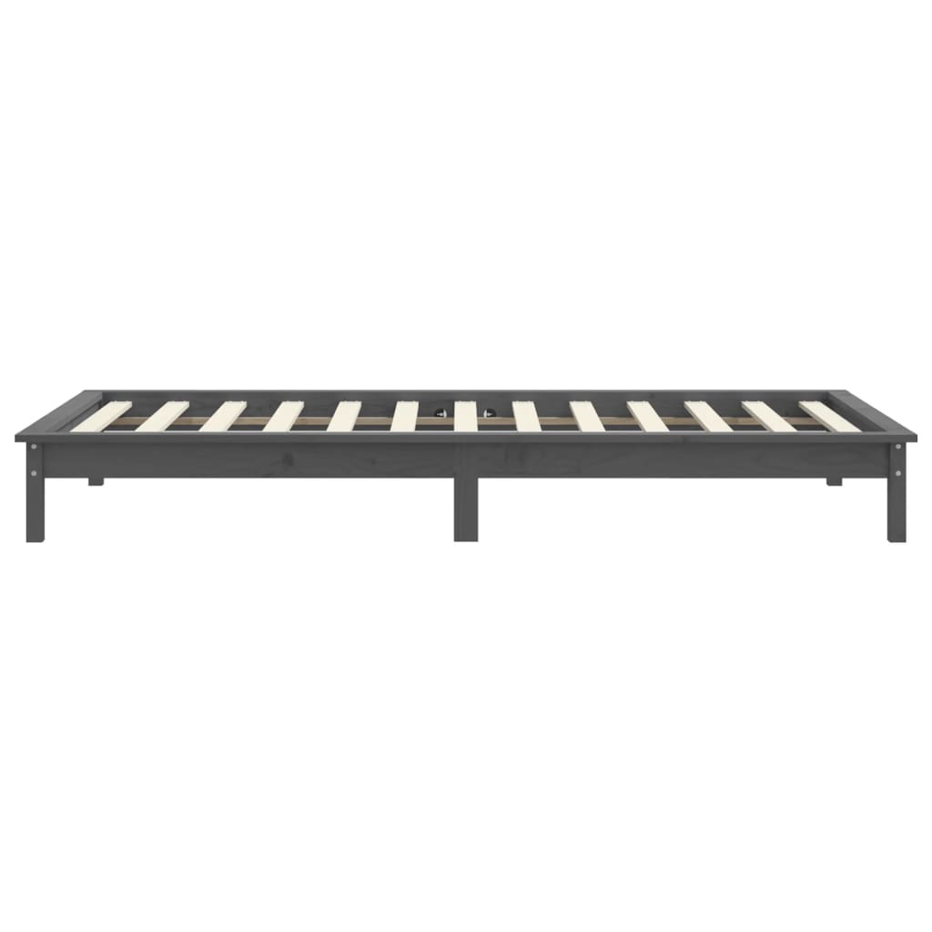 Giroletto Grigio 75x190 cm Small Single Legno Massello di Pino - homemem39