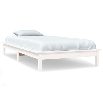 Giroletto Bianco 90x190 cm Single in Legno Massello di Pino - homemem39