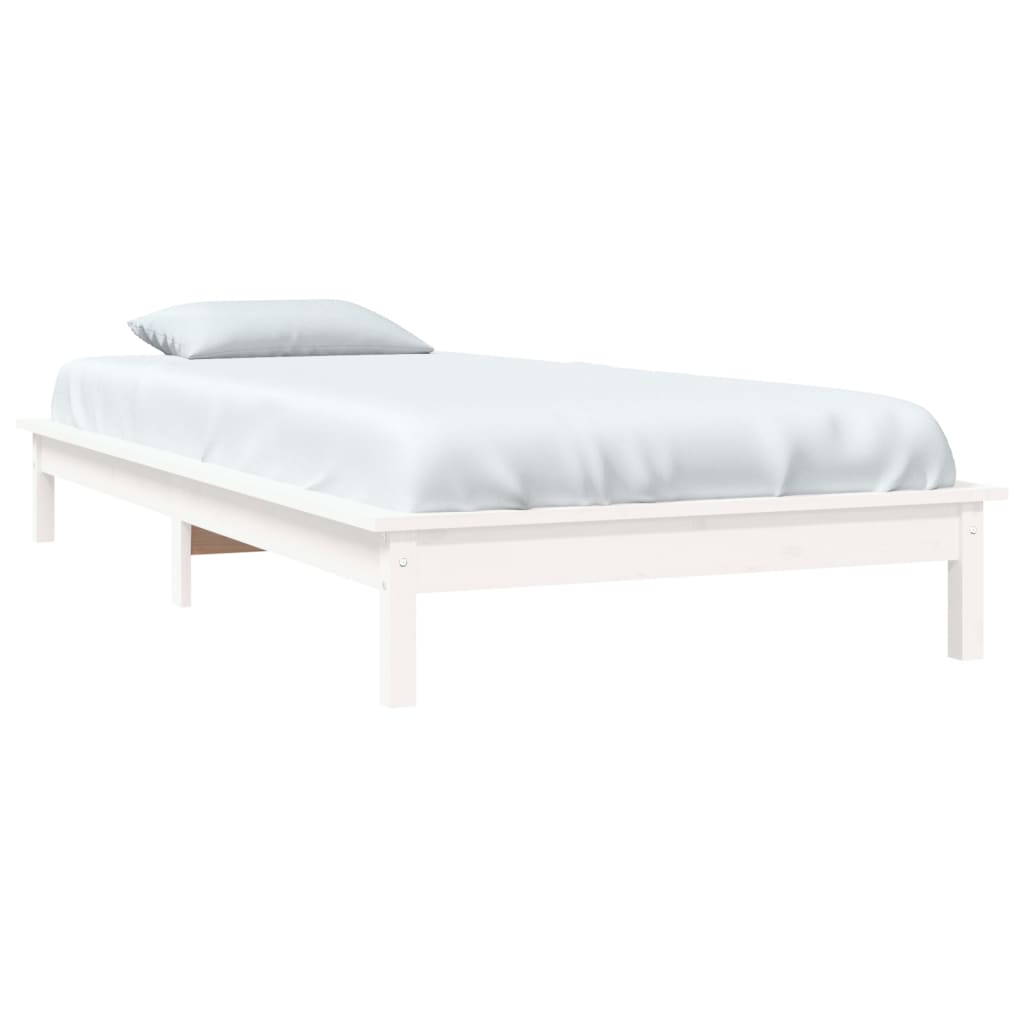 Giroletto Bianco 90x190 cm Single in Legno Massello di Pino - homemem39