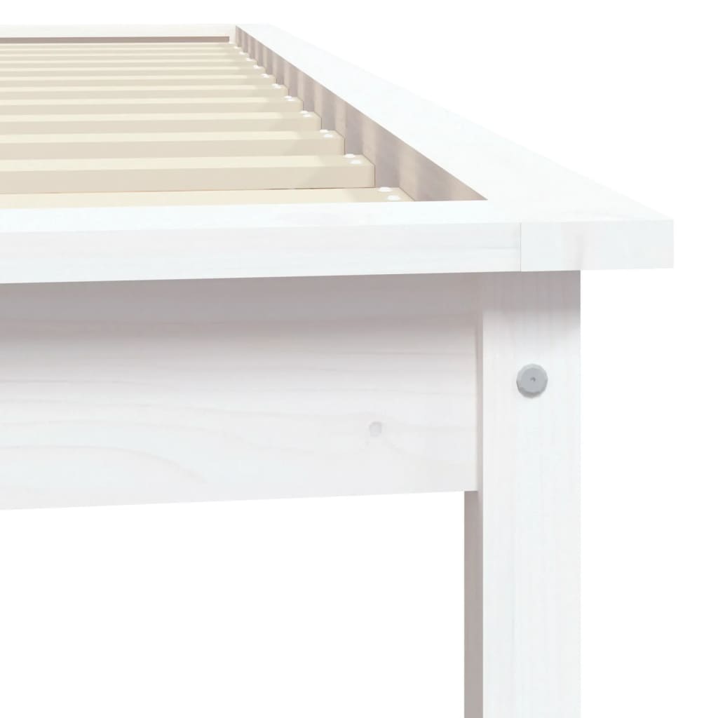 Giroletto Bianco 90x190 cm Single in Legno Massello di Pino - homemem39