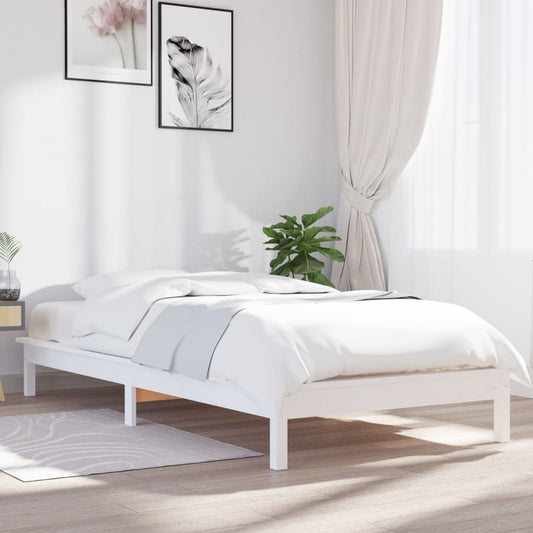 Giroletto Bianco 90x190 cm Single in Legno Massello di Pino - homemem39