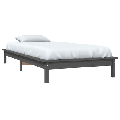 Giroletto Grigio 90x190 cm Single in Legno Massello di Pino - homemem39