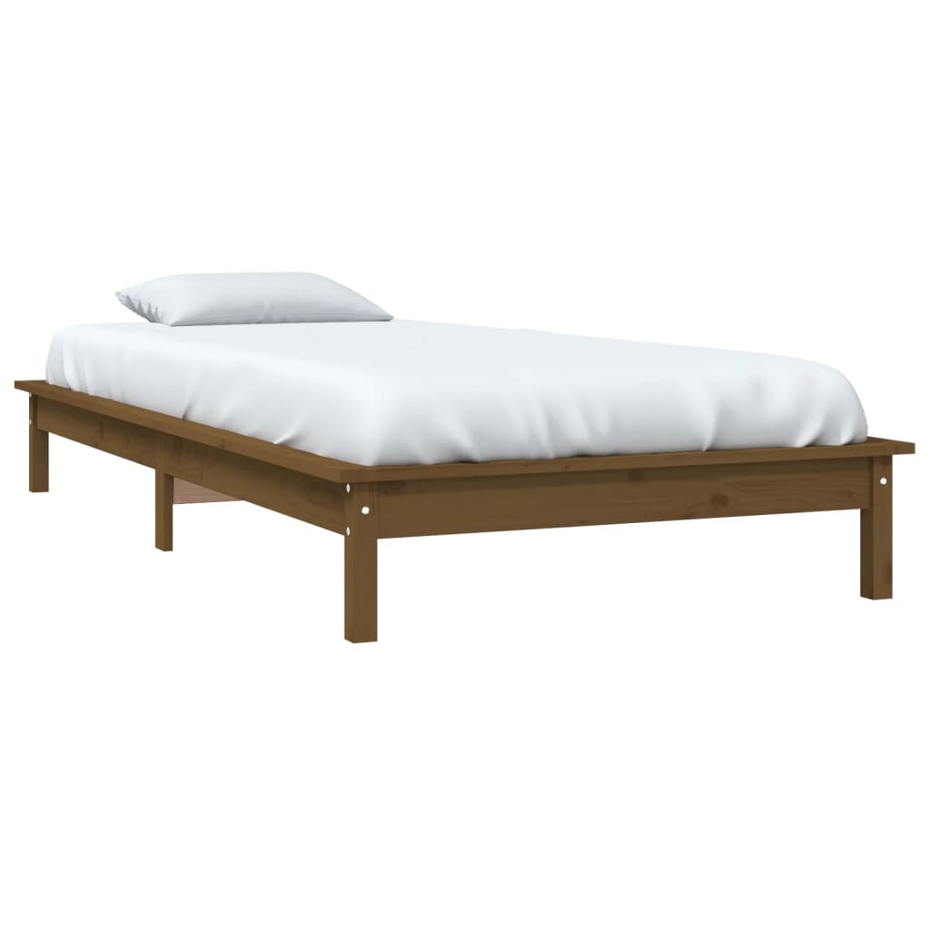 Giroletto senza Materasso Marrone Ambra Single Legno Massello - homemem39