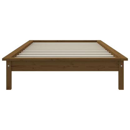 Giroletto senza Materasso Marrone Ambra Single Legno Massello - homemem39