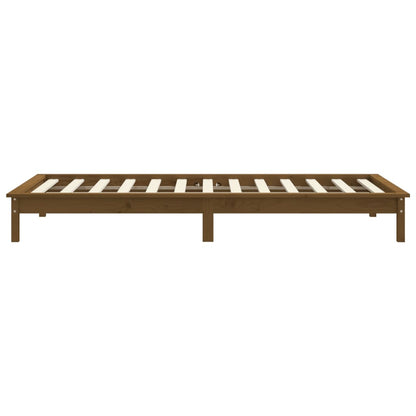 Giroletto senza Materasso Marrone Ambra Single Legno Massello - homemem39