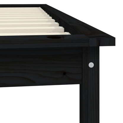 Giroletto Nero 90x190 cm Single in Legno Massello di Pino - homemem39