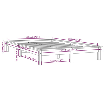 Giroletto Grigio 120x190 cm Small Double Legno Massello di Pino - homemem39