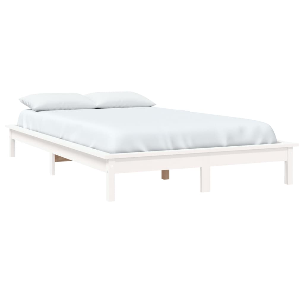 Letto senza Materasso Bianco 140x190 cm Legno Massello di Pino - homemem39