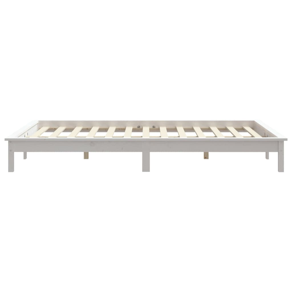 Letto senza Materasso Bianco 140x190 cm Legno Massello di Pino - homemem39