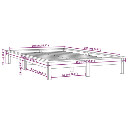 Giroletto Grigio 140x190 cm in Legno Massello di Pino | homemem39