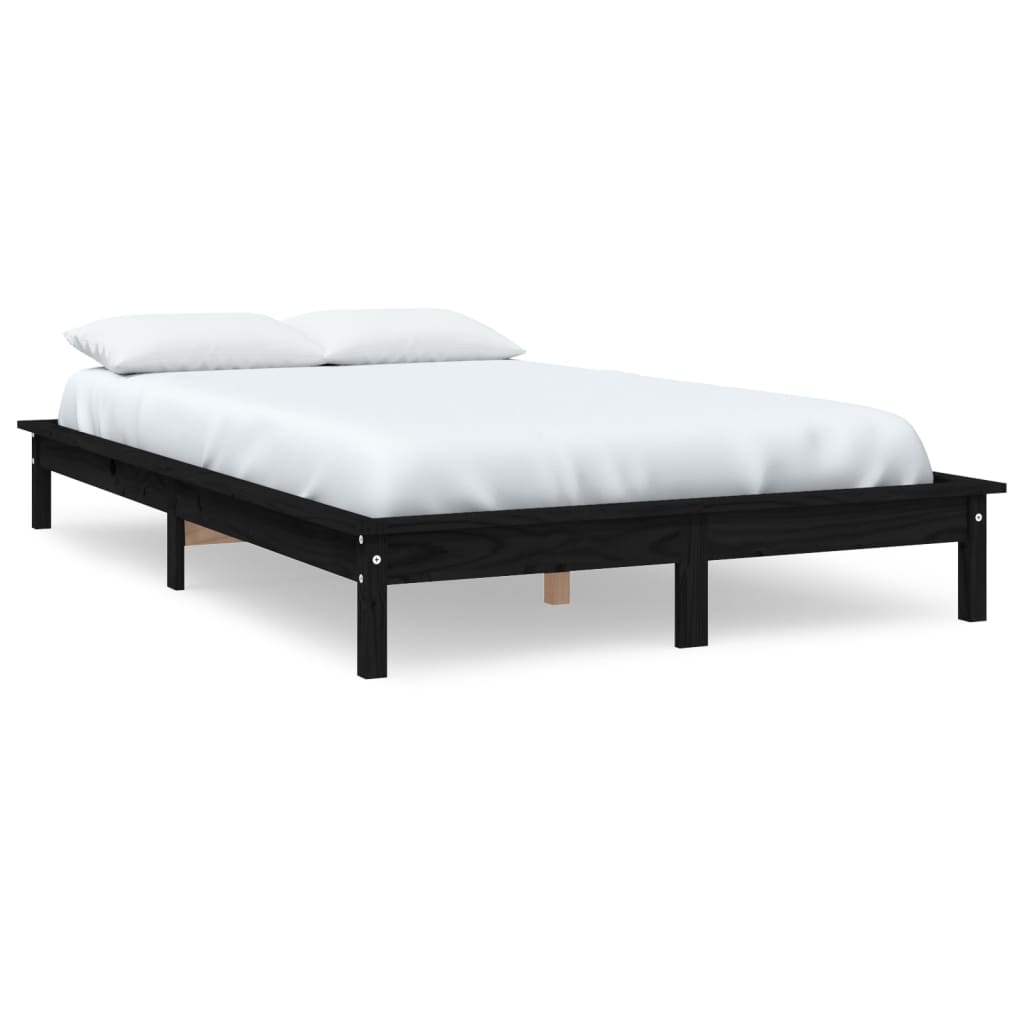Giroletto Nero 140x190 cm in Legno Massello di Pino - homemem39