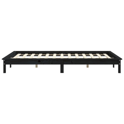 Giroletto Nero 140x190 cm in Legno Massello di Pino - homemem39