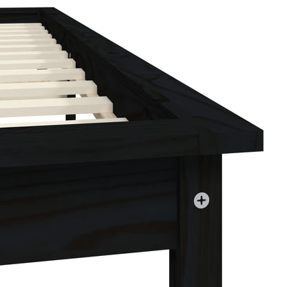 Giroletto Nero 140x190 cm in Legno Massello di Pino - homemem39