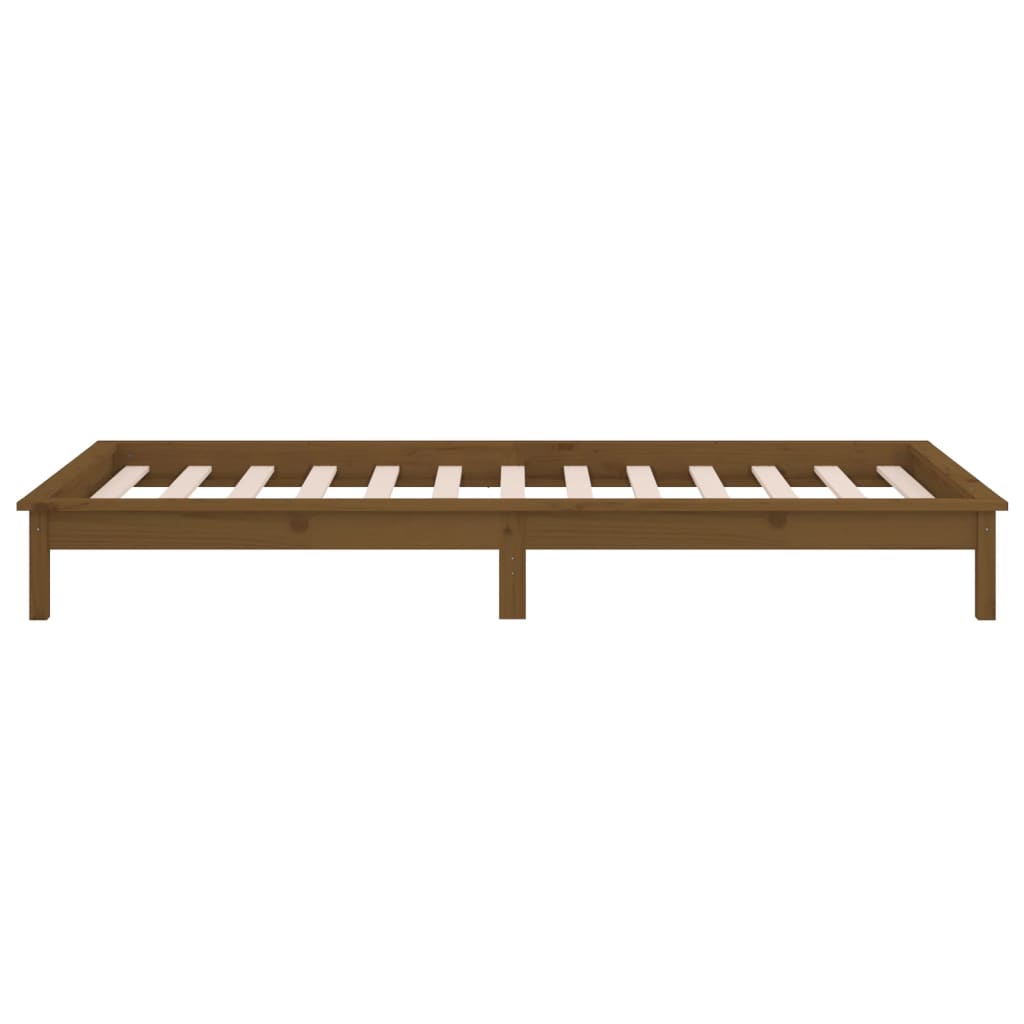 Giroletto con LED senza Materasso Ambra 90x200cm Legno Massello - homemem39