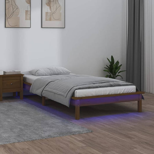 Giroletto con LED senza Materasso Ambra 100x200 Legno Massello - homemem39