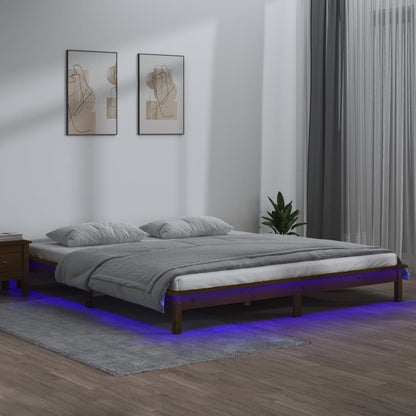 Giroletto con LED senza Materasso Ambra 120x200 Legno Massello - homemem39