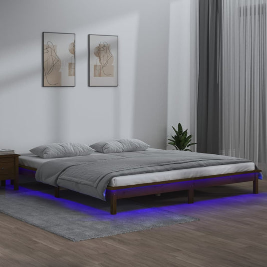 Giroletto con LED senza Materasso Ambra 120x200 Legno Massello - homemem39