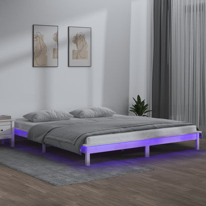 Giroletto con LED Bianco 150x200cm King Size in Legno Massello - homemem39