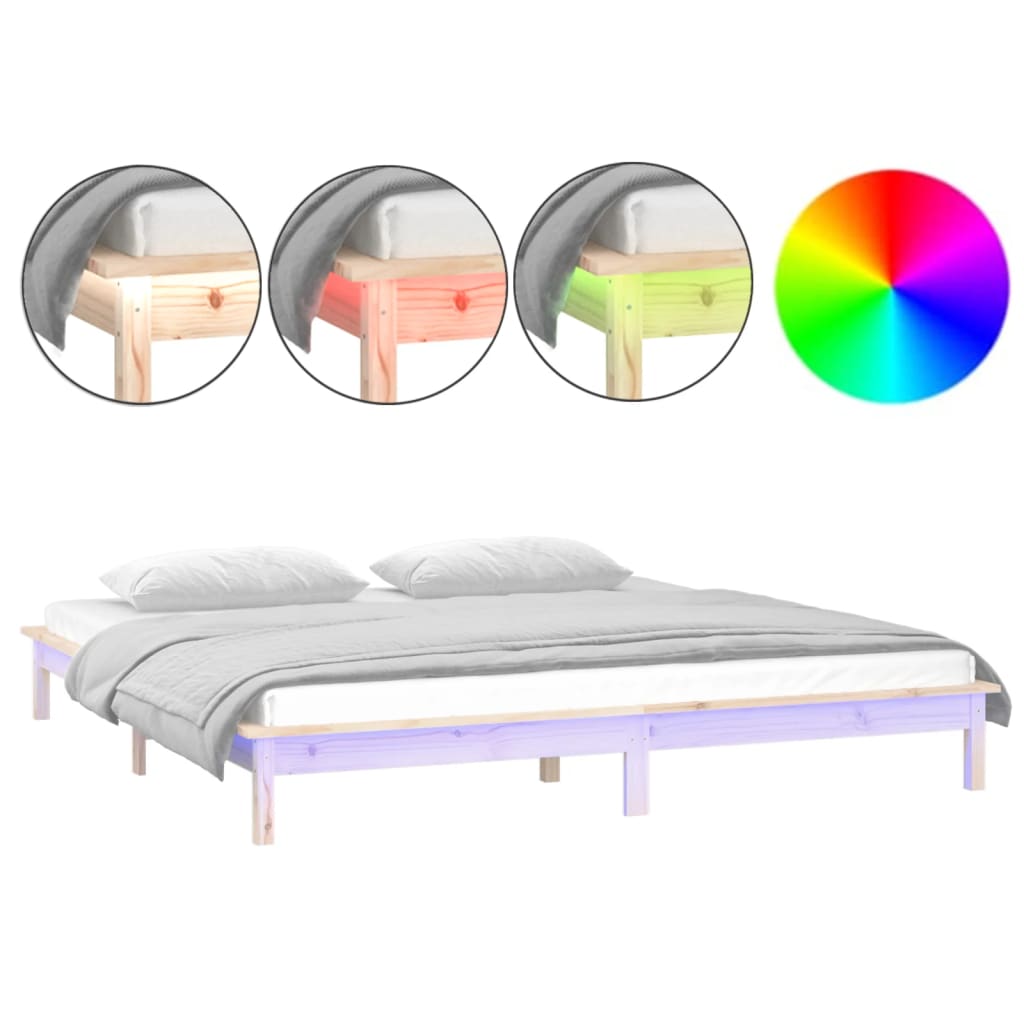 Giroletto con LED 160x200 cm in Legno Massello | homemem39