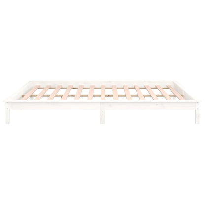 Giroletto con LED Bianco 160x200 cm in Legno Massello - homemem39