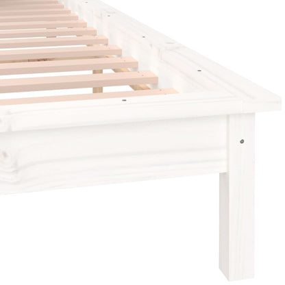 Giroletto con LED Bianco 160x200 cm in Legno Massello - homemem39