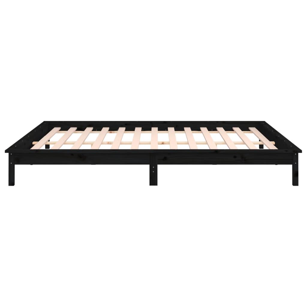 Giroletto con LED Nero 200x200 cm in Legno Massello - homemem39