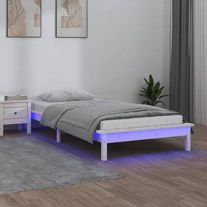 Giroletto LED Bianco 75x190 cm Small Single Legno Massello - homemem39
