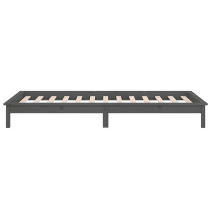 Giroletto con LED Grigio 90x190 cm Single in Legno Massello - homemem39
