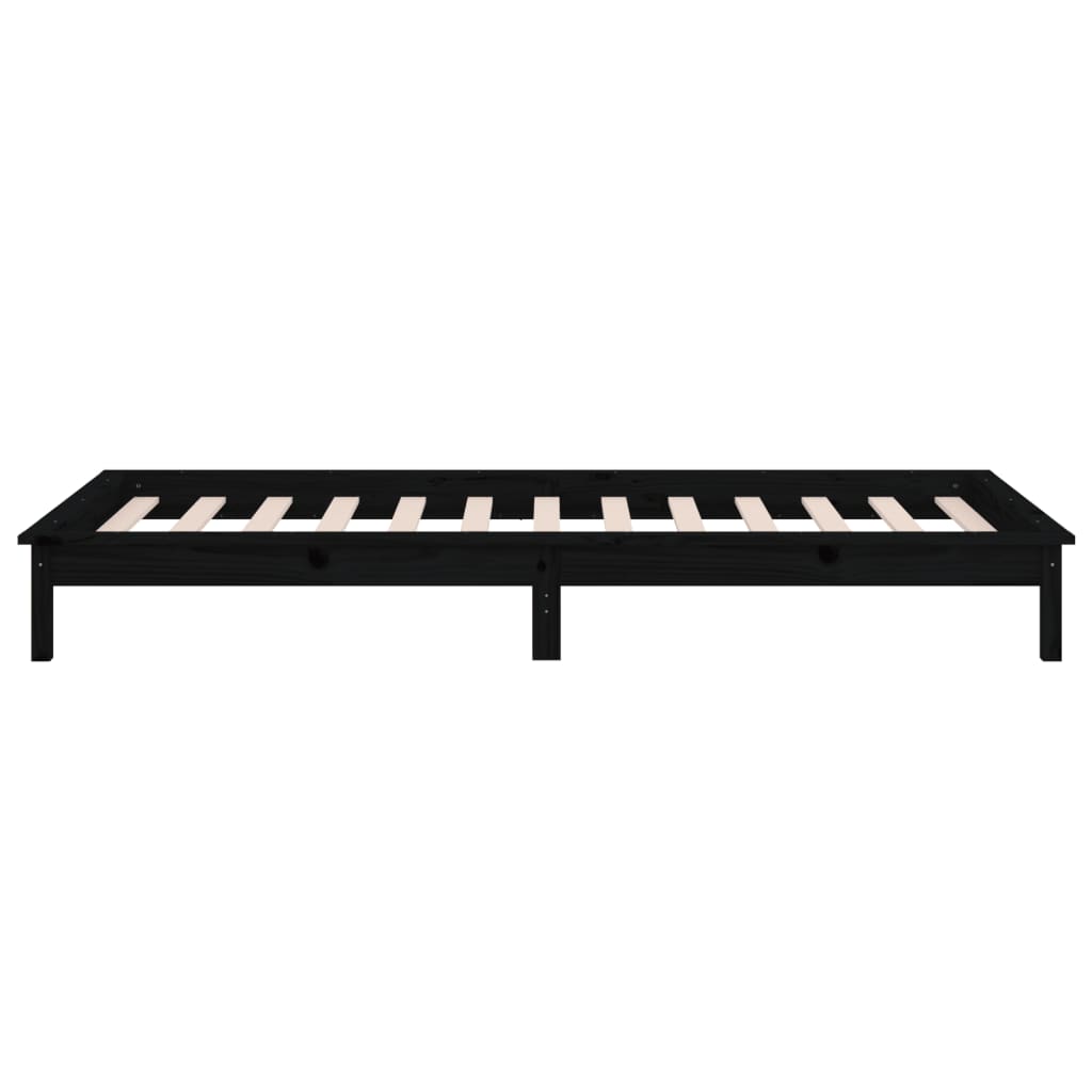 Giroletto con LED Nero 90x190 cm Single in Legno Massello - homemem39