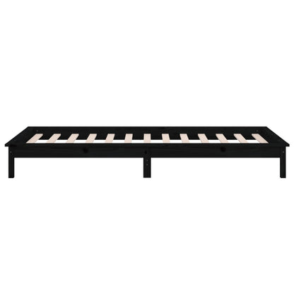 Giroletto con LED Nero 90x190 cm Single in Legno Massello - homemem39