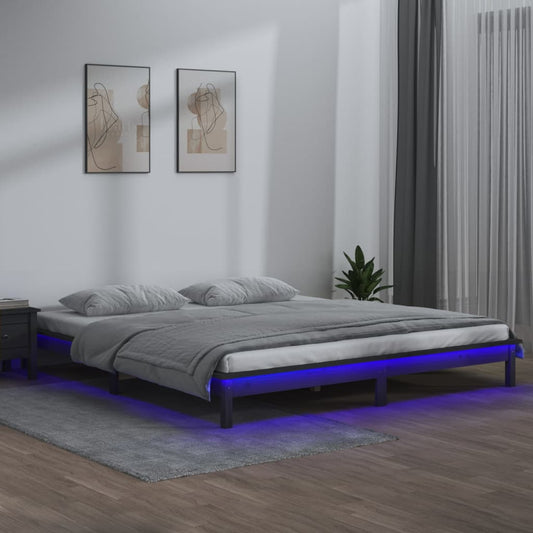 Giroletto LED Grigio 120x190 cm Small Double Legno Massello - homemem39