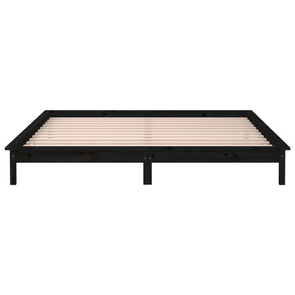 Giroletto LED Nero 120x190cm Small Double in Legno Massello - homemem39