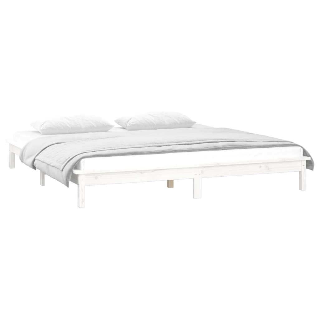 Giroletto LED Bianco 135x190 cm Double in Legno Massello - homemem39