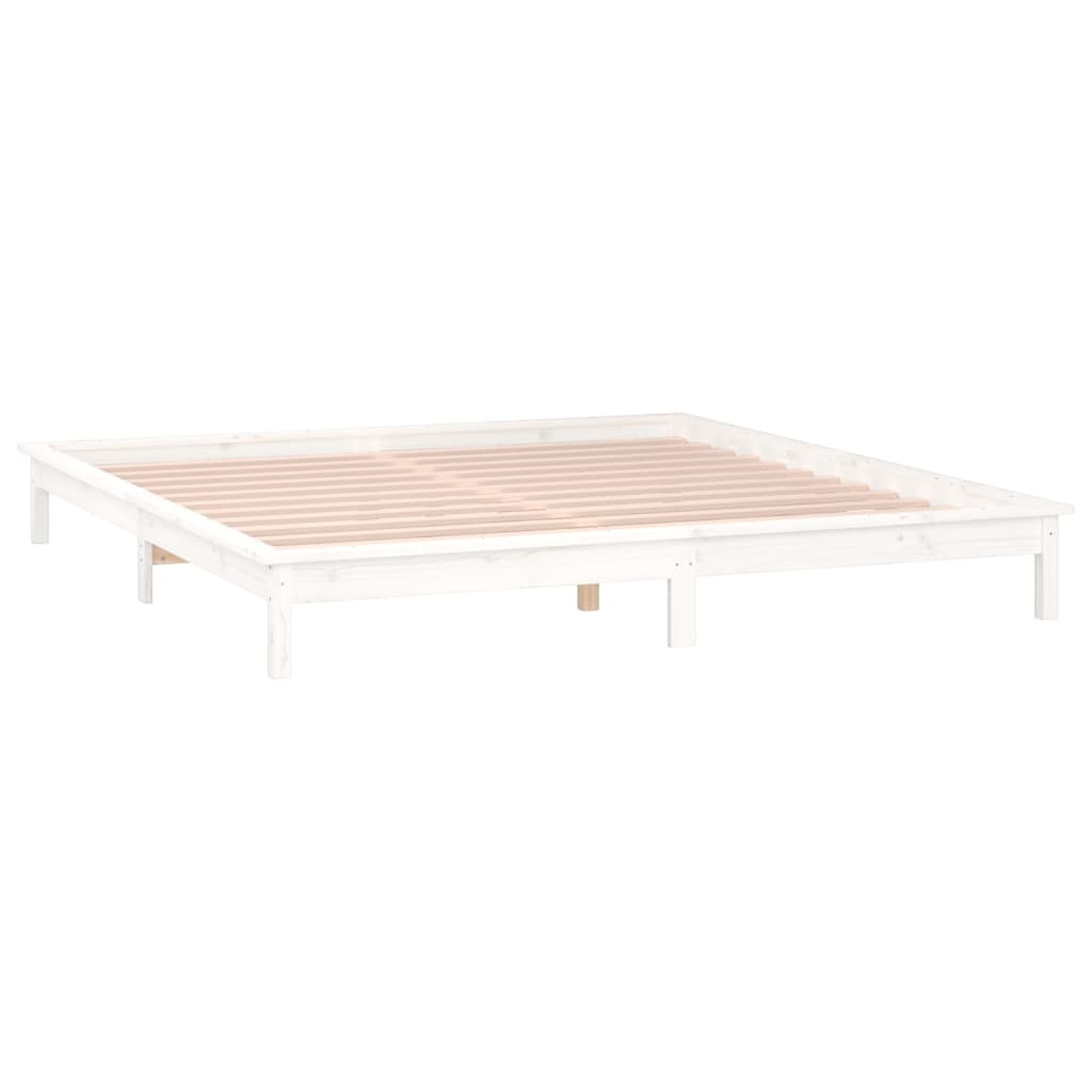 Giroletto LED Bianco 135x190 cm Double in Legno Massello - homemem39