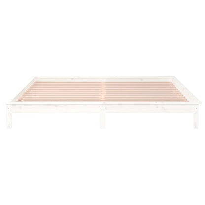 Giroletto LED Bianco 135x190 cm Double in Legno Massello - homemem39