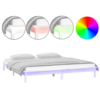 Giroletto LED Bianco 140x190 cm in Legno Massello | homemem39