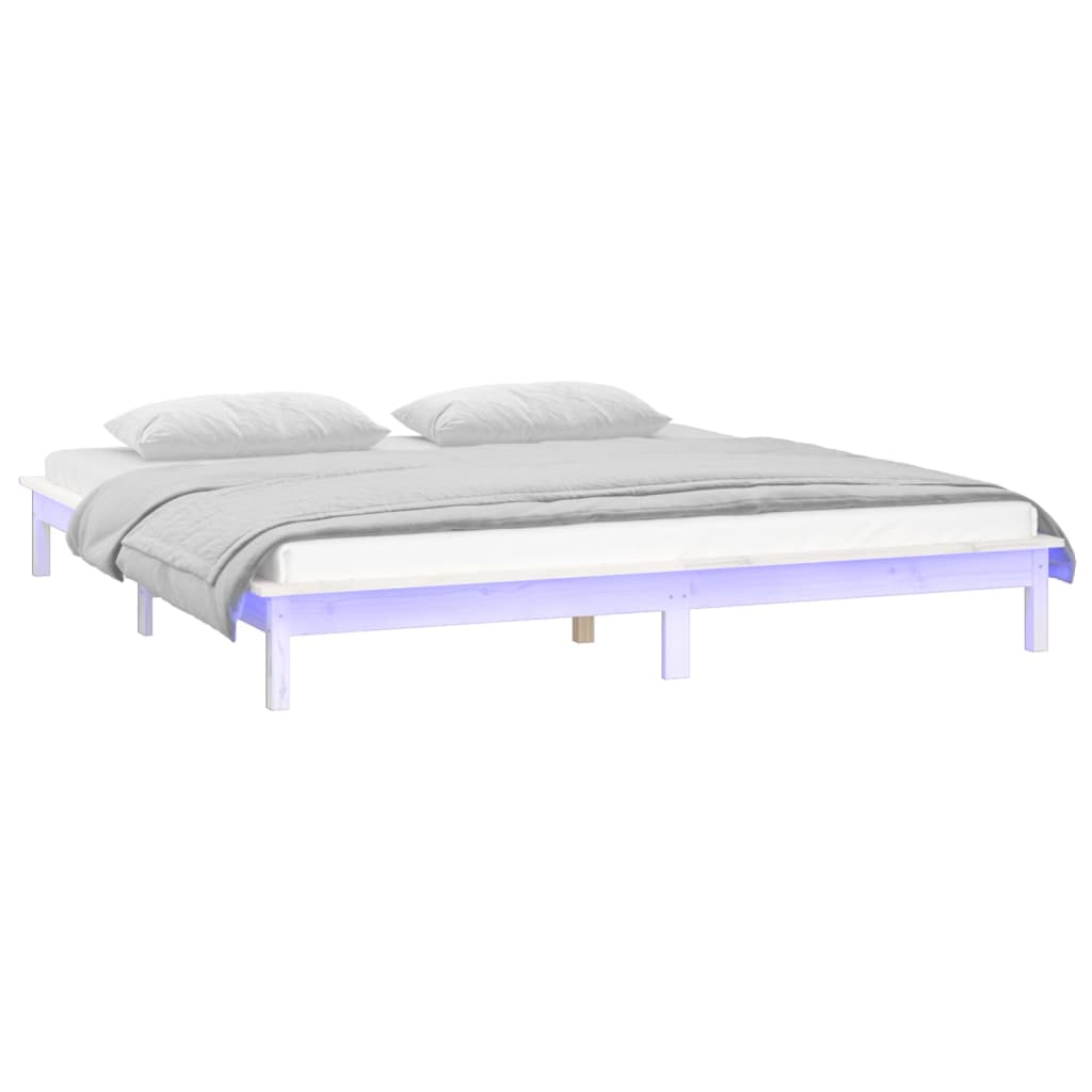 Giroletto LED Bianco 140x190 cm in Legno Massello | homemem39