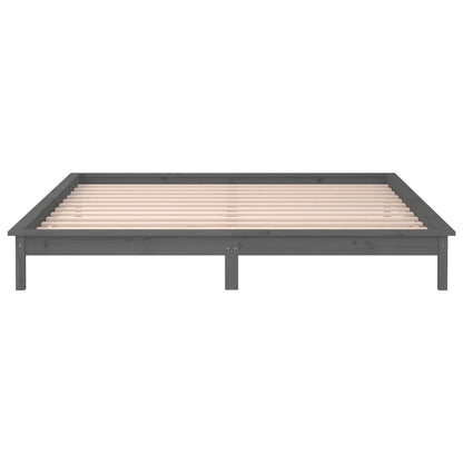 Giroletto con LED Grigio 140x190 cm in Legno Massello - homemem39