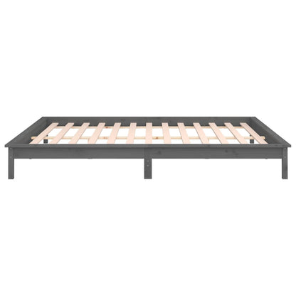 Giroletto con LED Grigio 140x190 cm in Legno Massello - homemem39