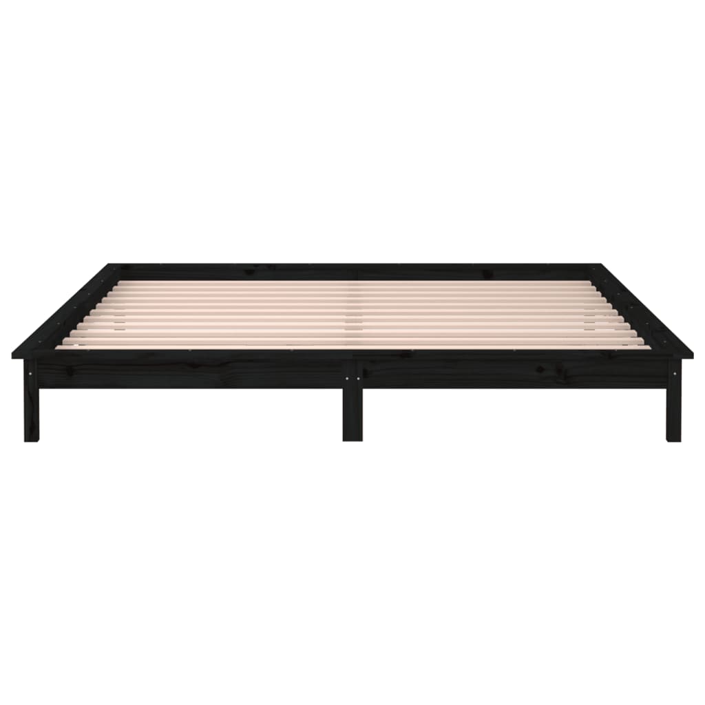 Giroletto con LED Nero 140x190 cm in Legno Massello - homemem39