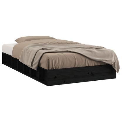 Giroletto Nero 75x190 cm Small Single in Legno Massello | homemem39