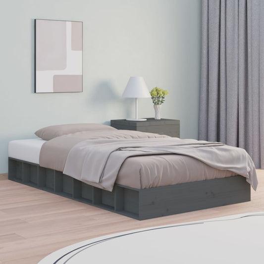 Giroletto Grigio 135x190 cm Double in legno Massello - homemem39