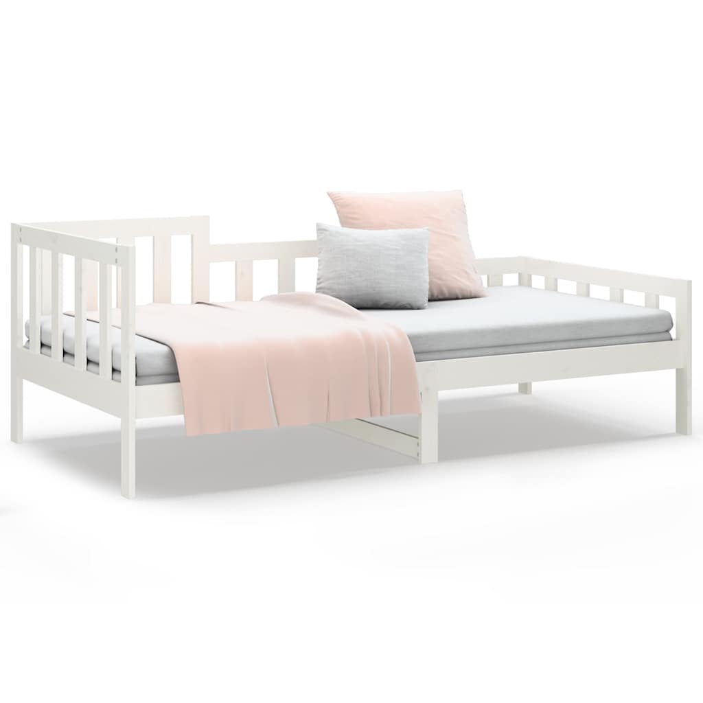 Dormeuse senza Materasso Bianca 80x200 cm Legno Massello Pino