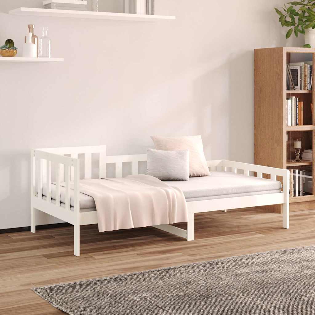 Dormeuse senza Materasso Bianca 90x200 cm Legno Massello Pino