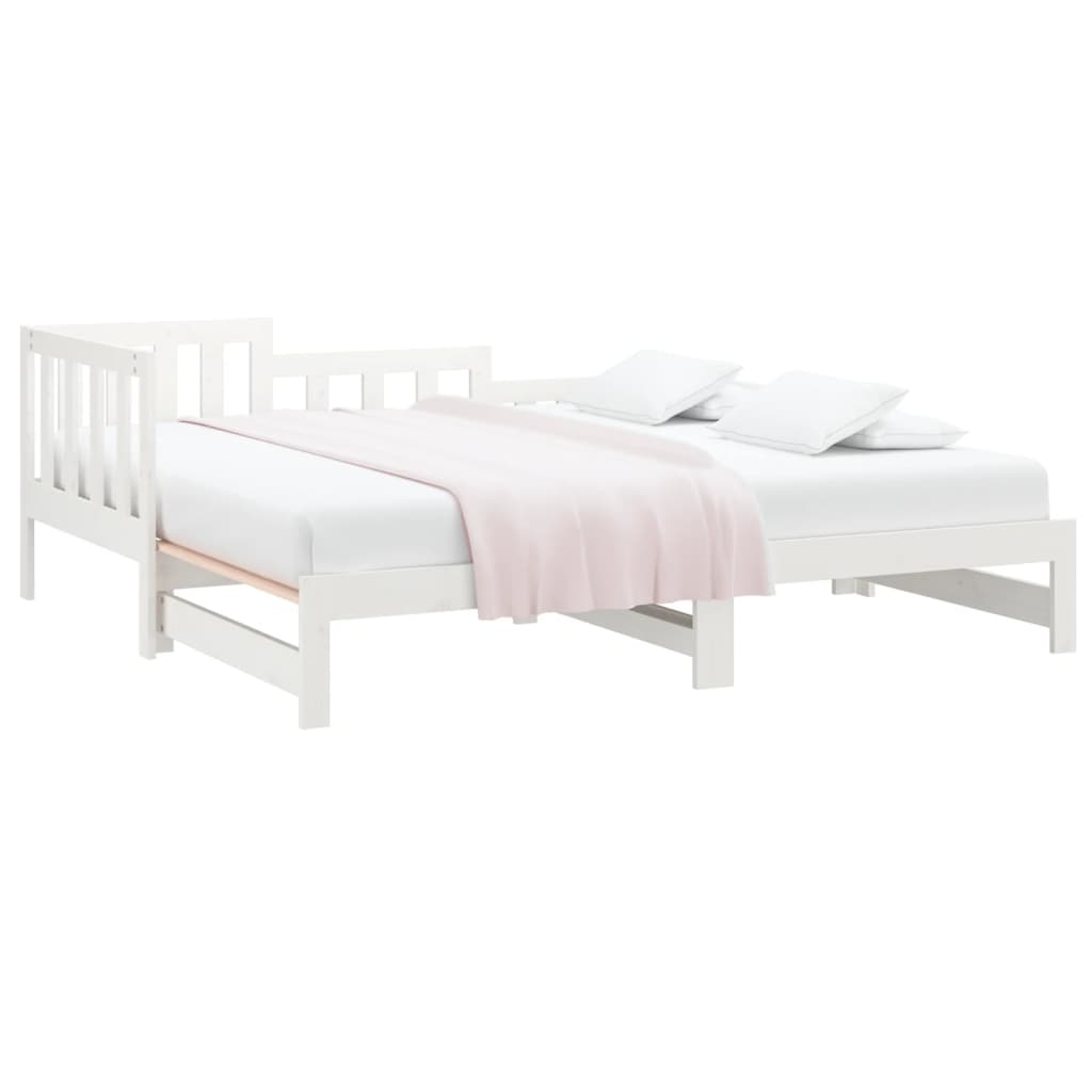 Dormeuse Estraibile Bianca 2x(90x190) cm Legno Massello di Pino - homemem39